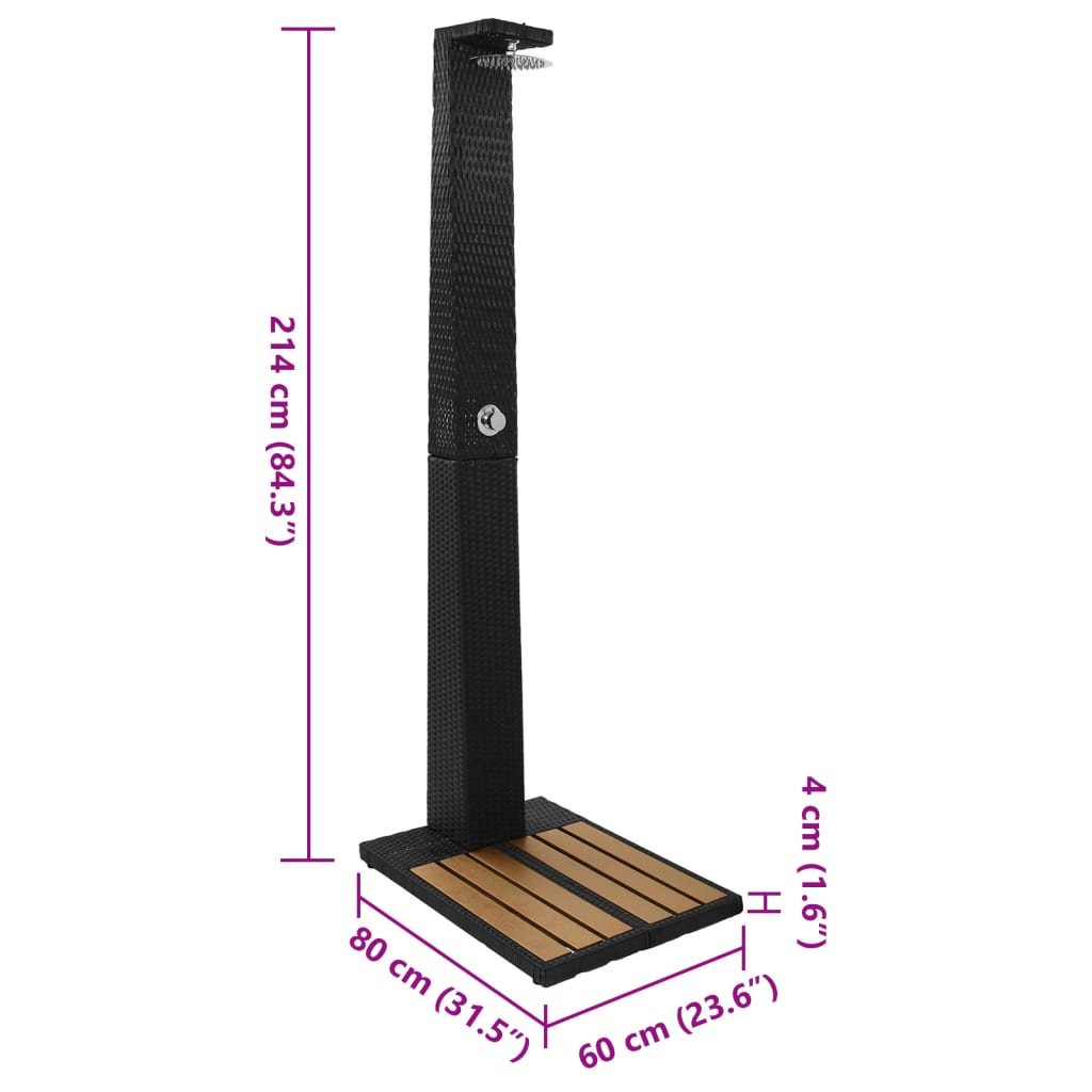 PE WPC wicker garden shower