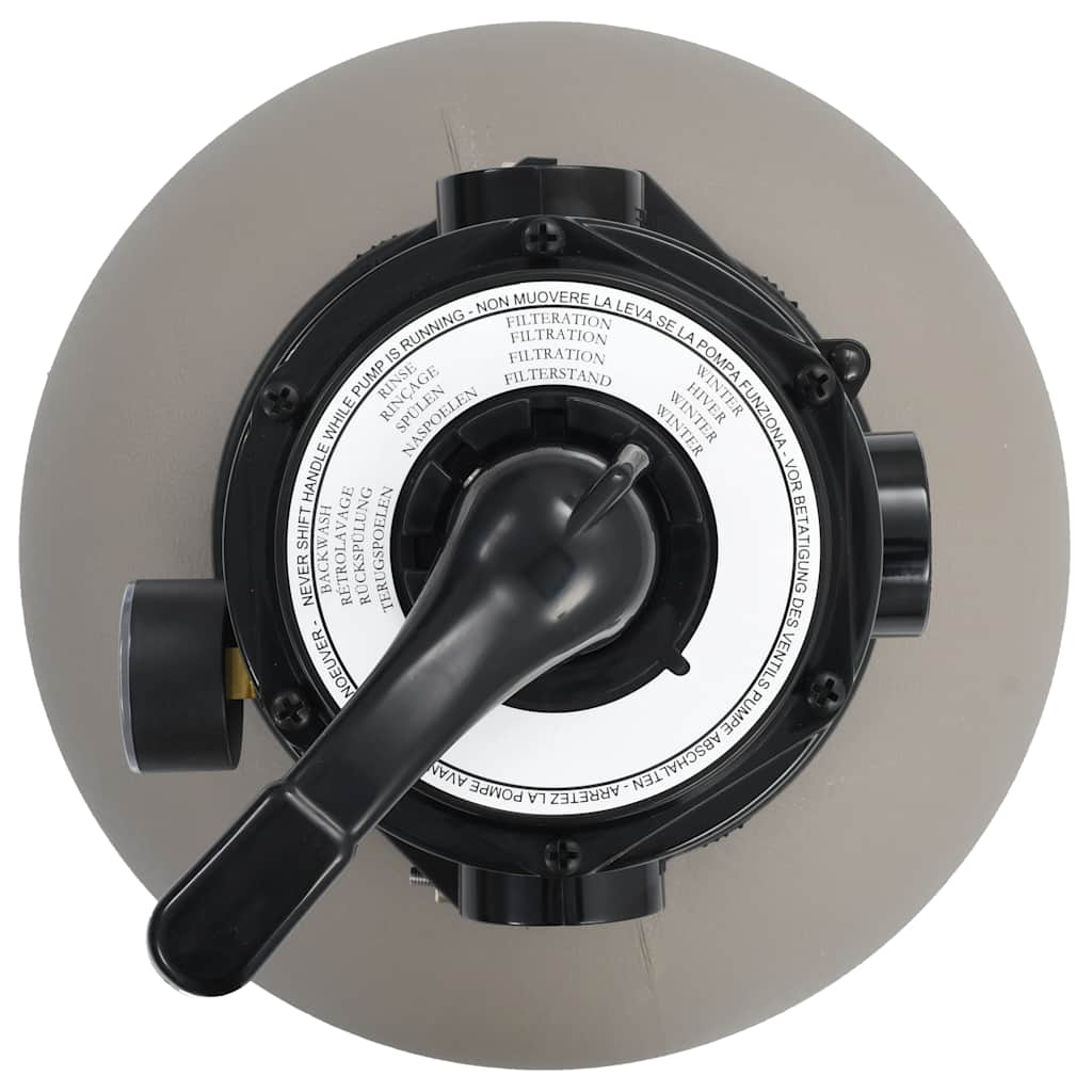 Sand filter for swimming pool with 4-position valve, grey, 350mm
