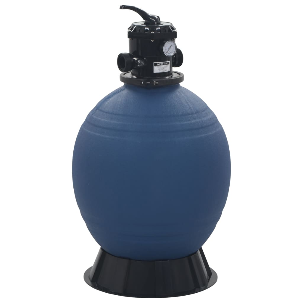 Sand filter for swimming pool with 6-position valve, blue, 560 mm