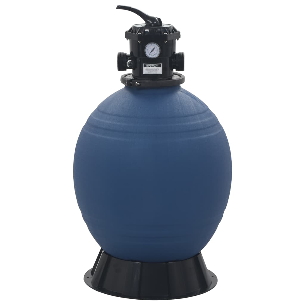 Sand filter for swimming pool with 6-position valve, blue, 560 mm