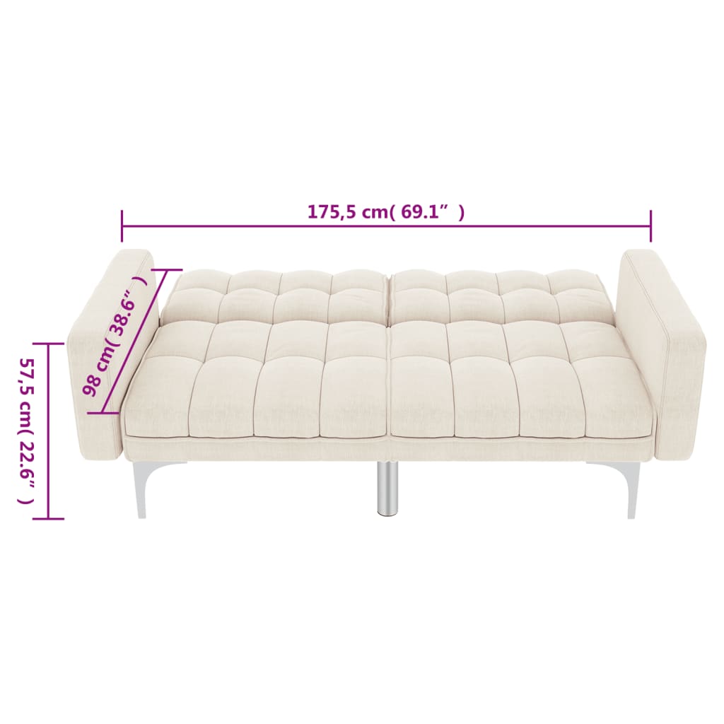 Cream fabric sofa bed