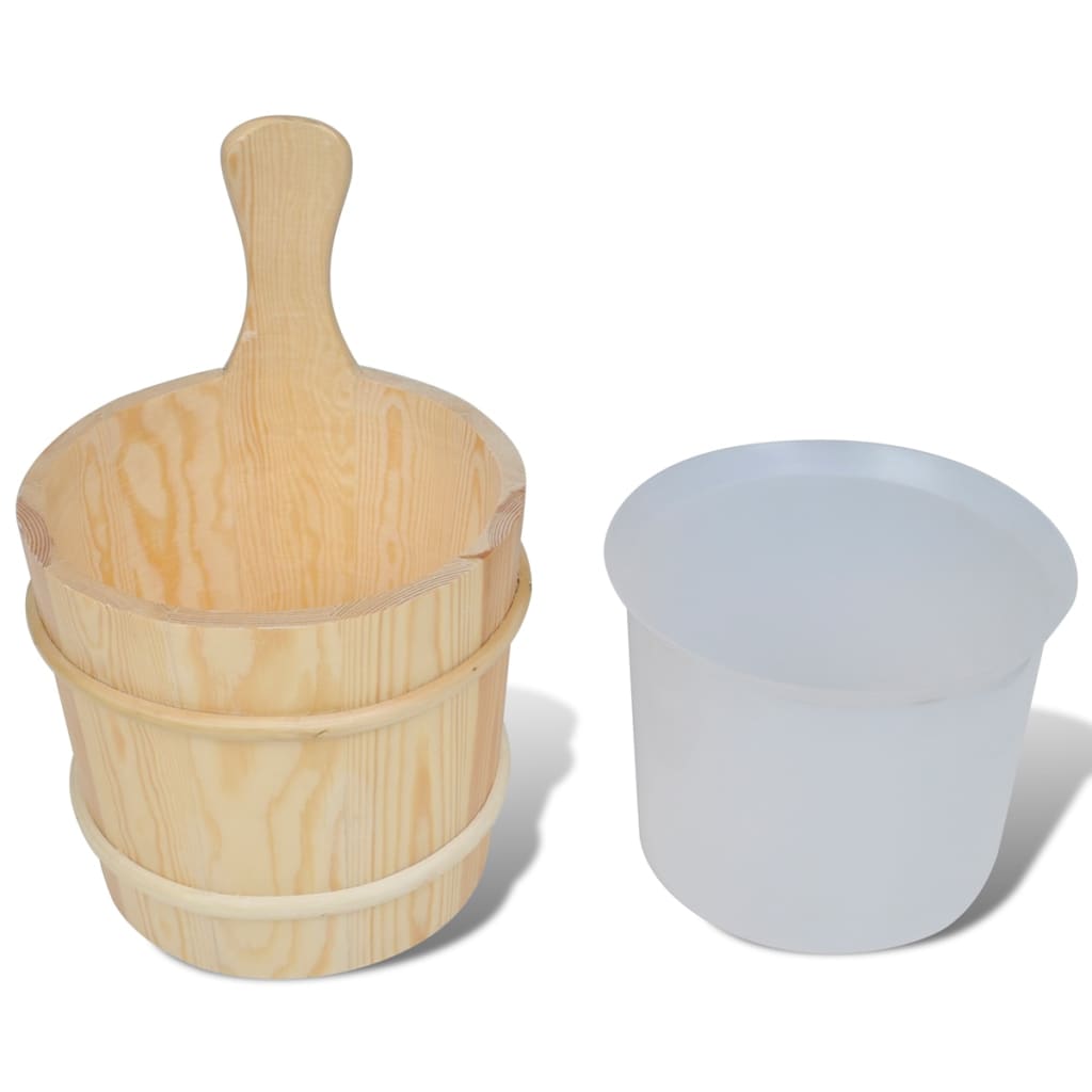 5 pcs Sauna accessories bucket/spoon/hourglass/thermo-hygrometer