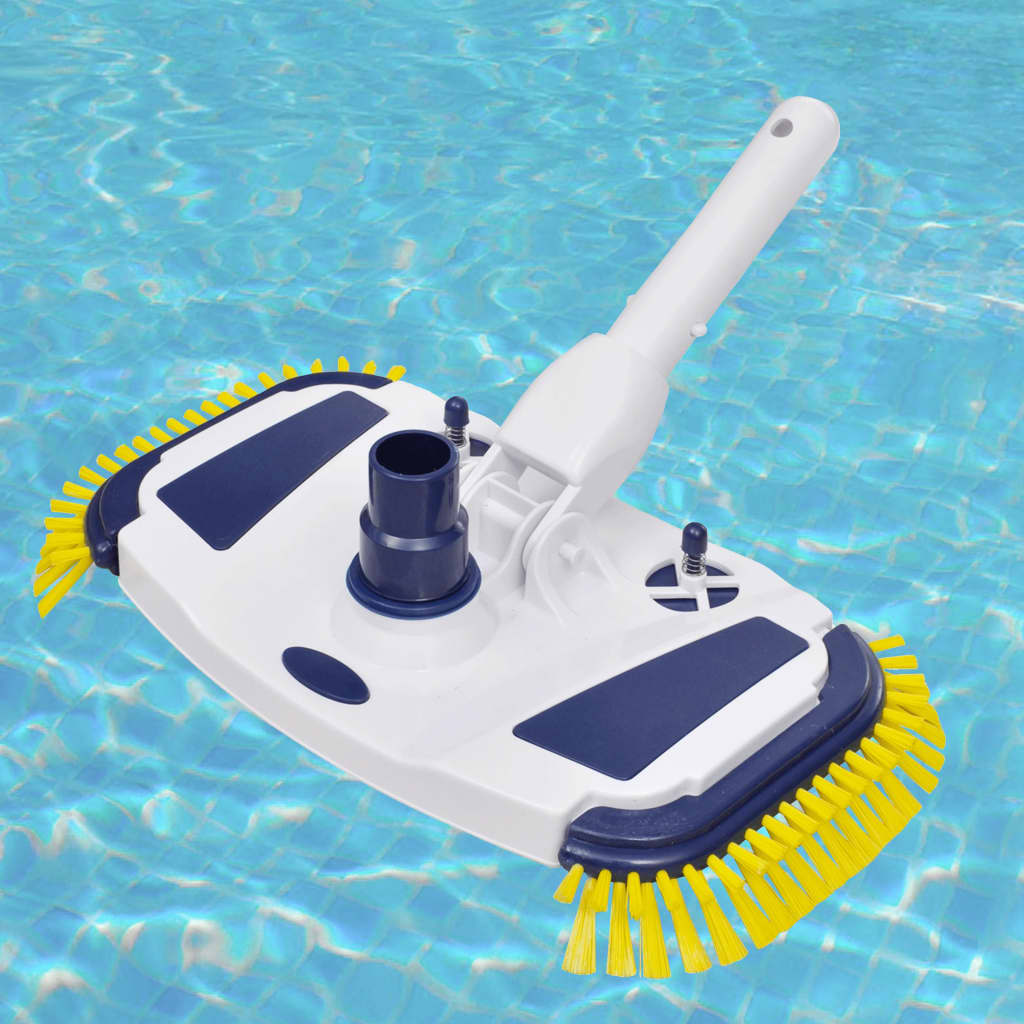 Pool vacuum head with brushes
