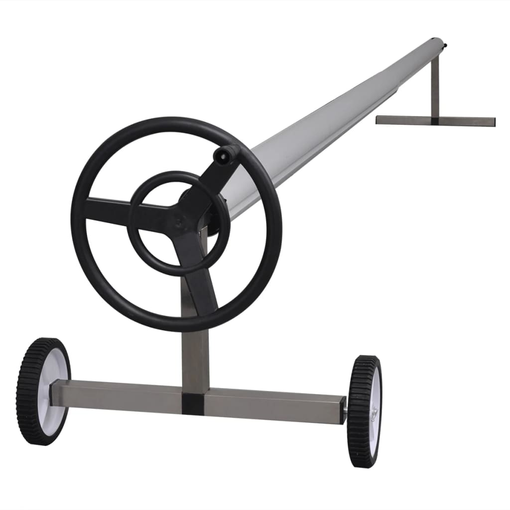 Enrolador para cobertura de piscina com base de aço inoxidável