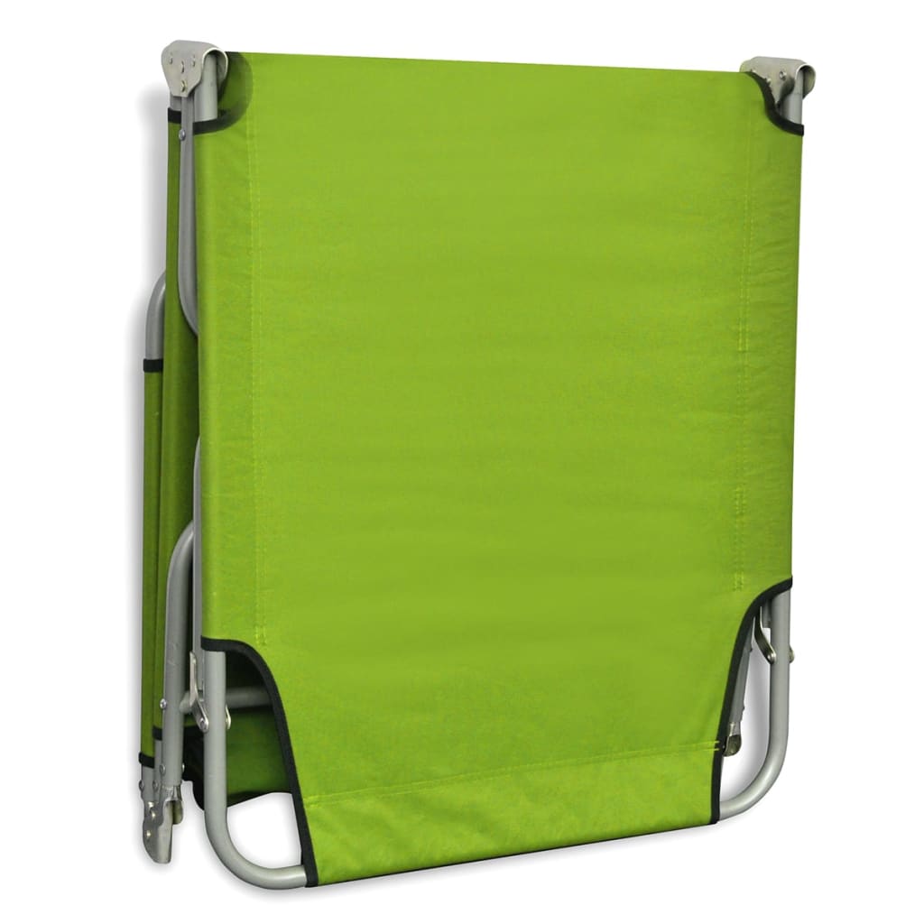Lettuce green powder coated steel folding sun lounger