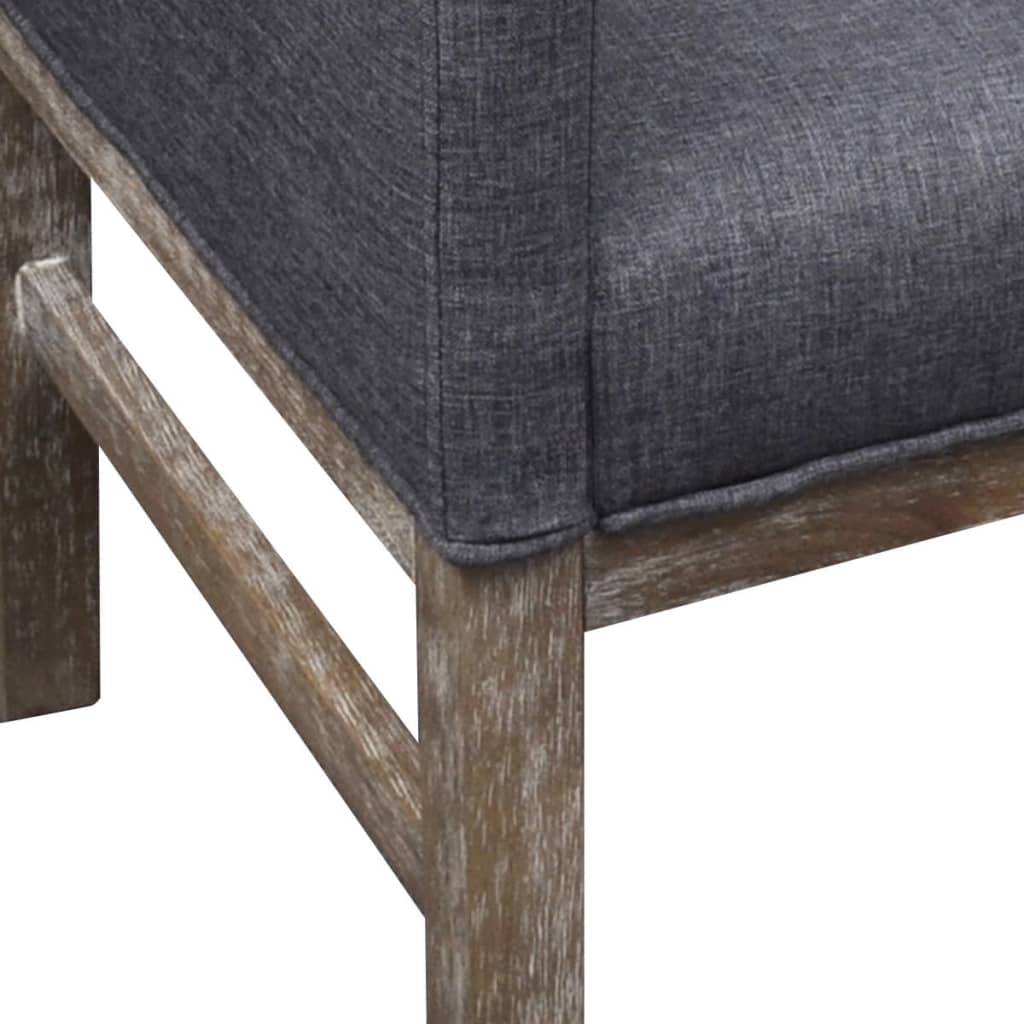 Padded cushion bench fabric/rubber tree dark gray