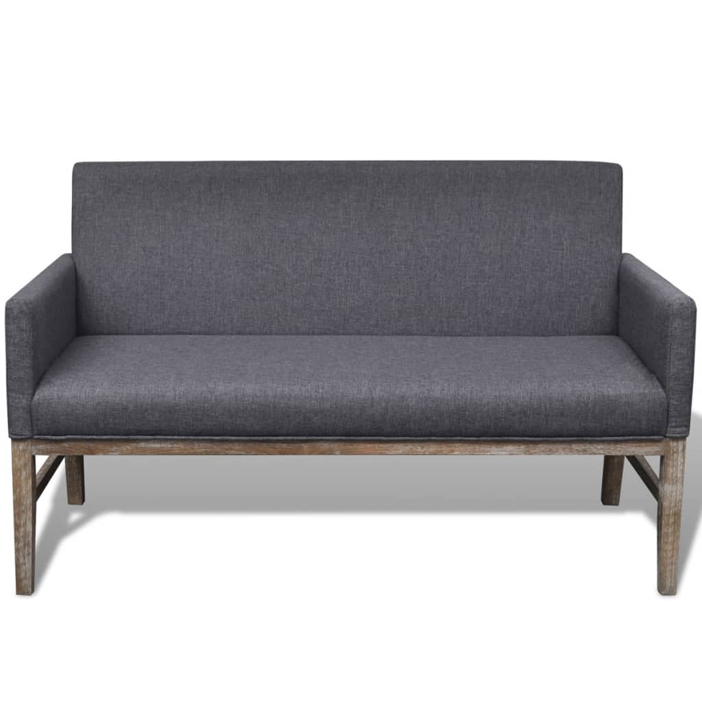 Padded cushion bench fabric/rubber tree dark gray