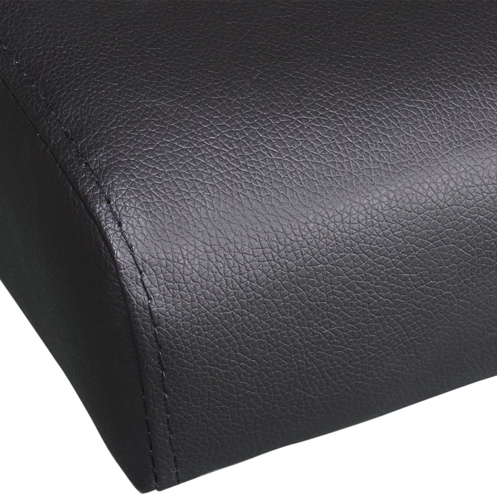 Adjustable sofa bed with 2 cushions in black faux leather