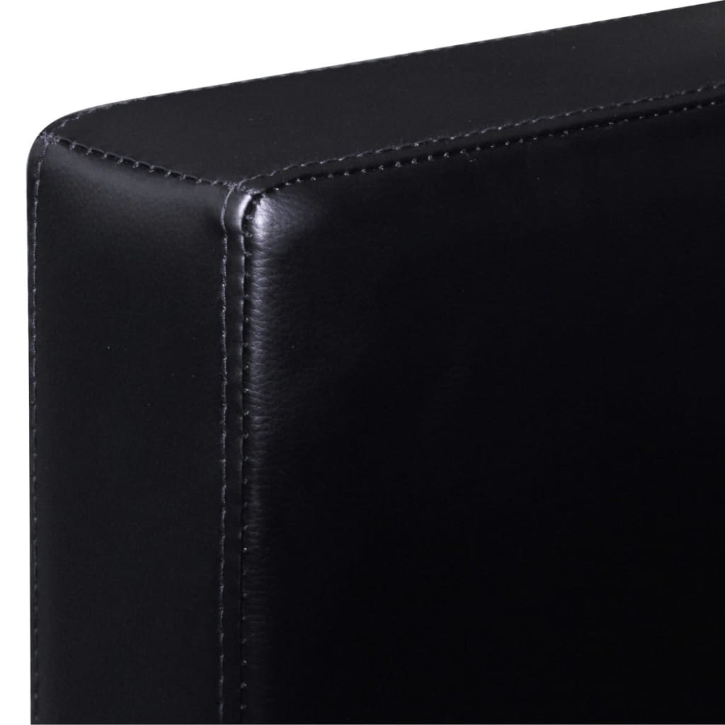 3 Seater Sectional Sofa in Black Faux Leather