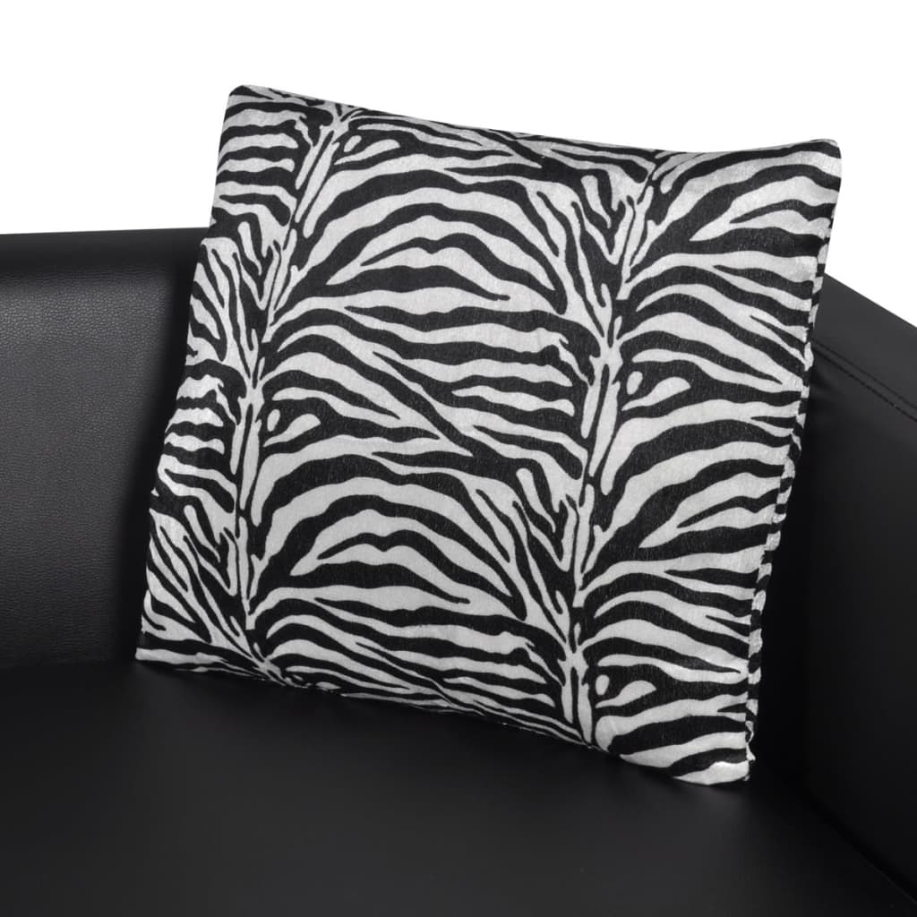 Conjunto de sofás de 2 e 3 lugares couro artificial preto