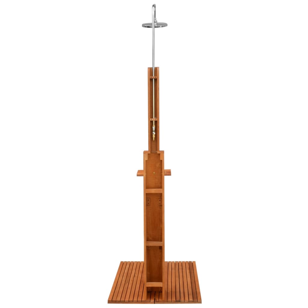 Outdoor shower made of eucalyptus wood and steel