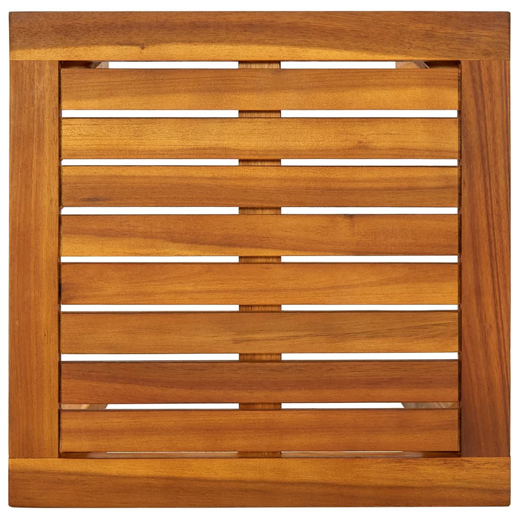 Sun lounger with table in solid acacia wood and textilene