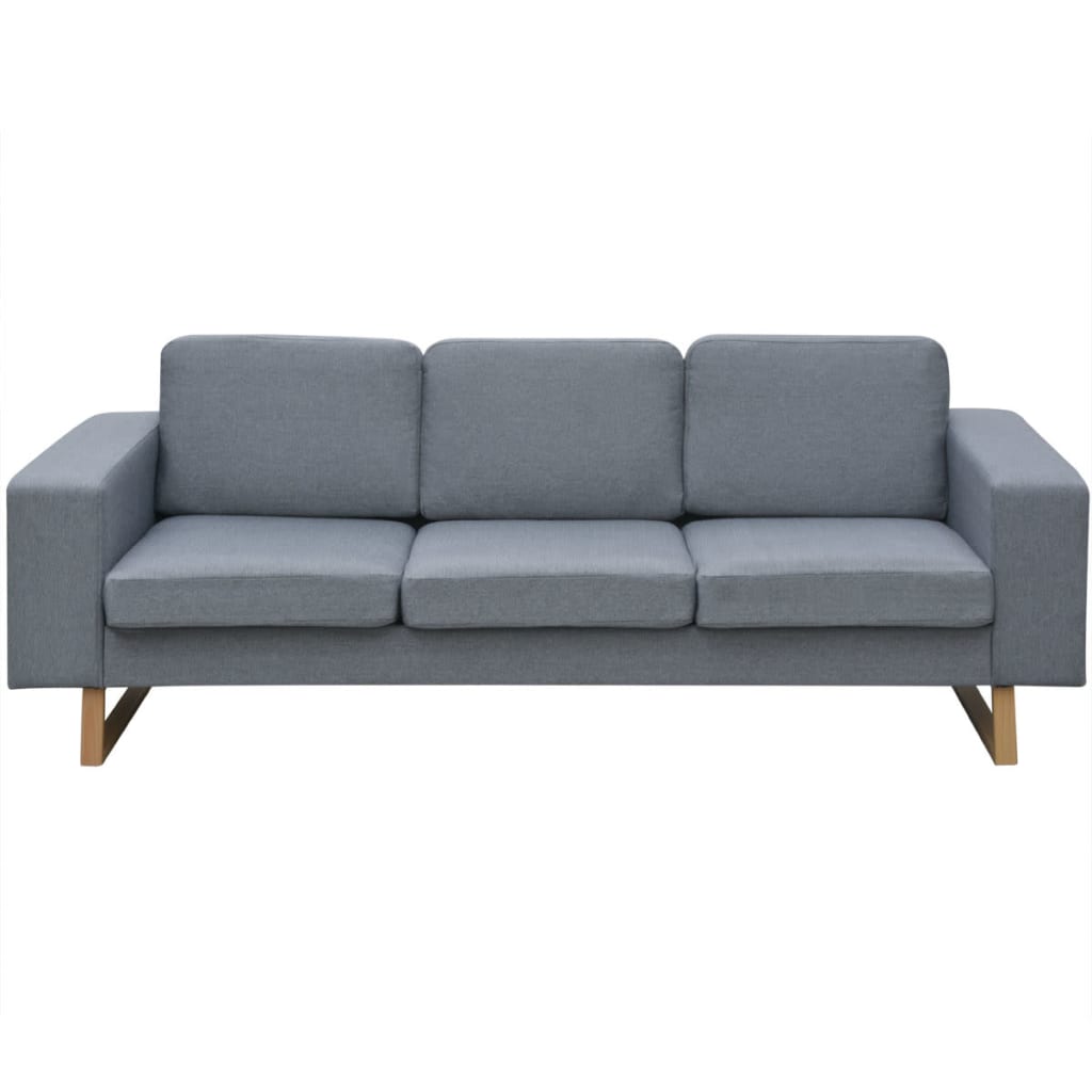 3-seater sofa in light grey fabric