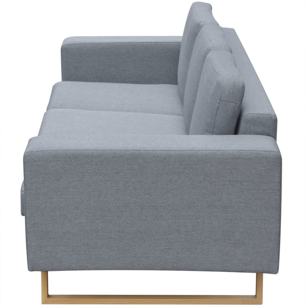 3-seater sofa in light grey fabric