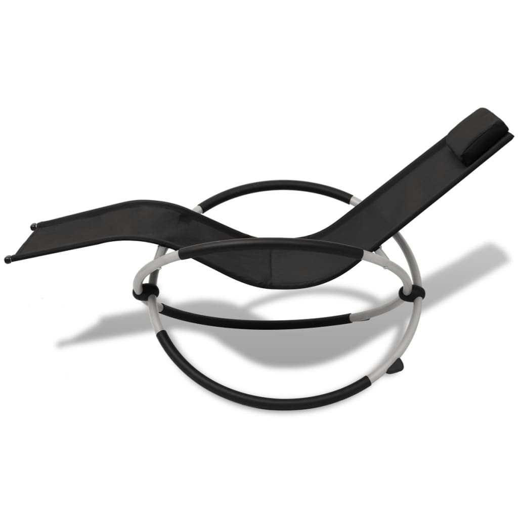 Black and grey geometric steel outdoor sun lounger