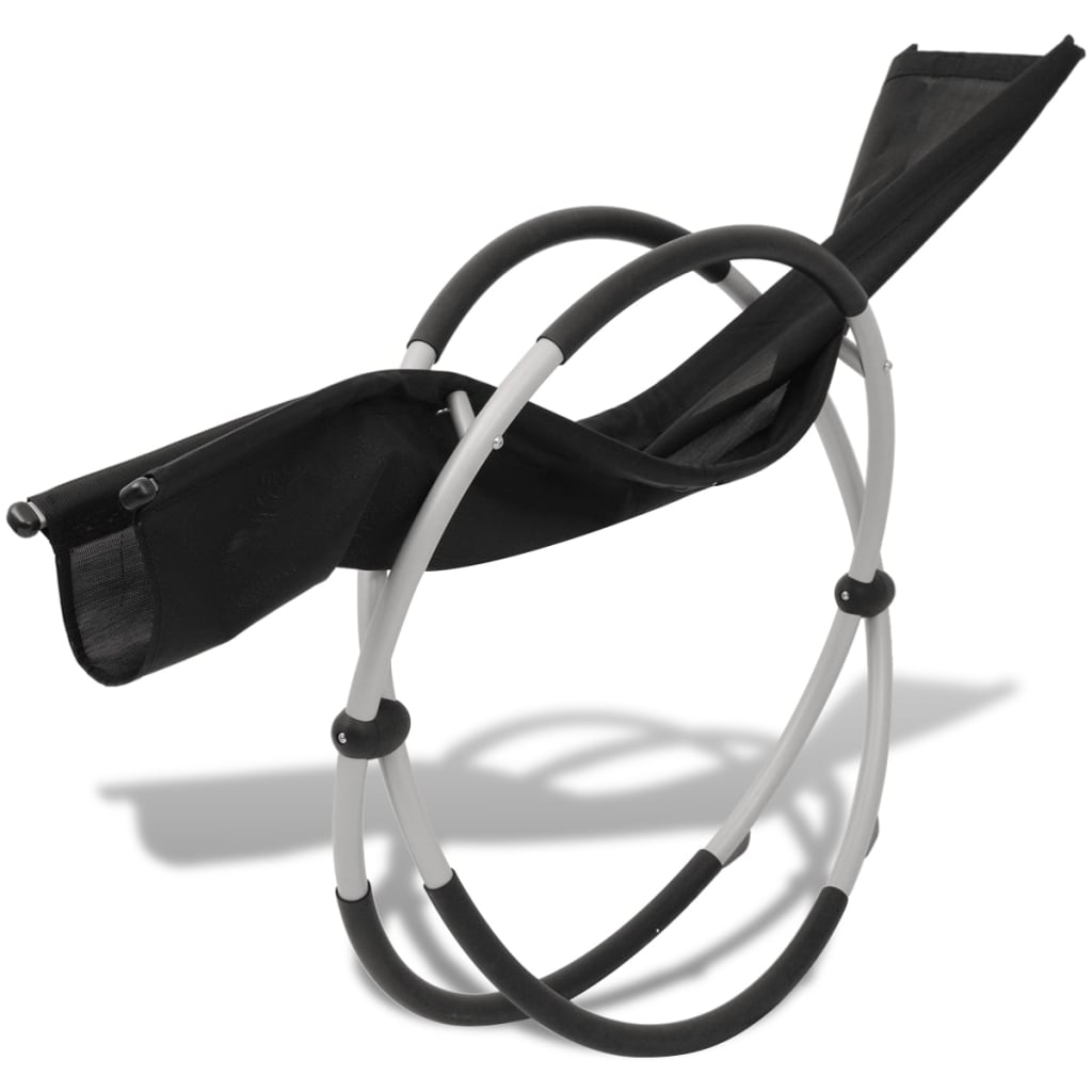 Black and grey geometric steel outdoor sun lounger
