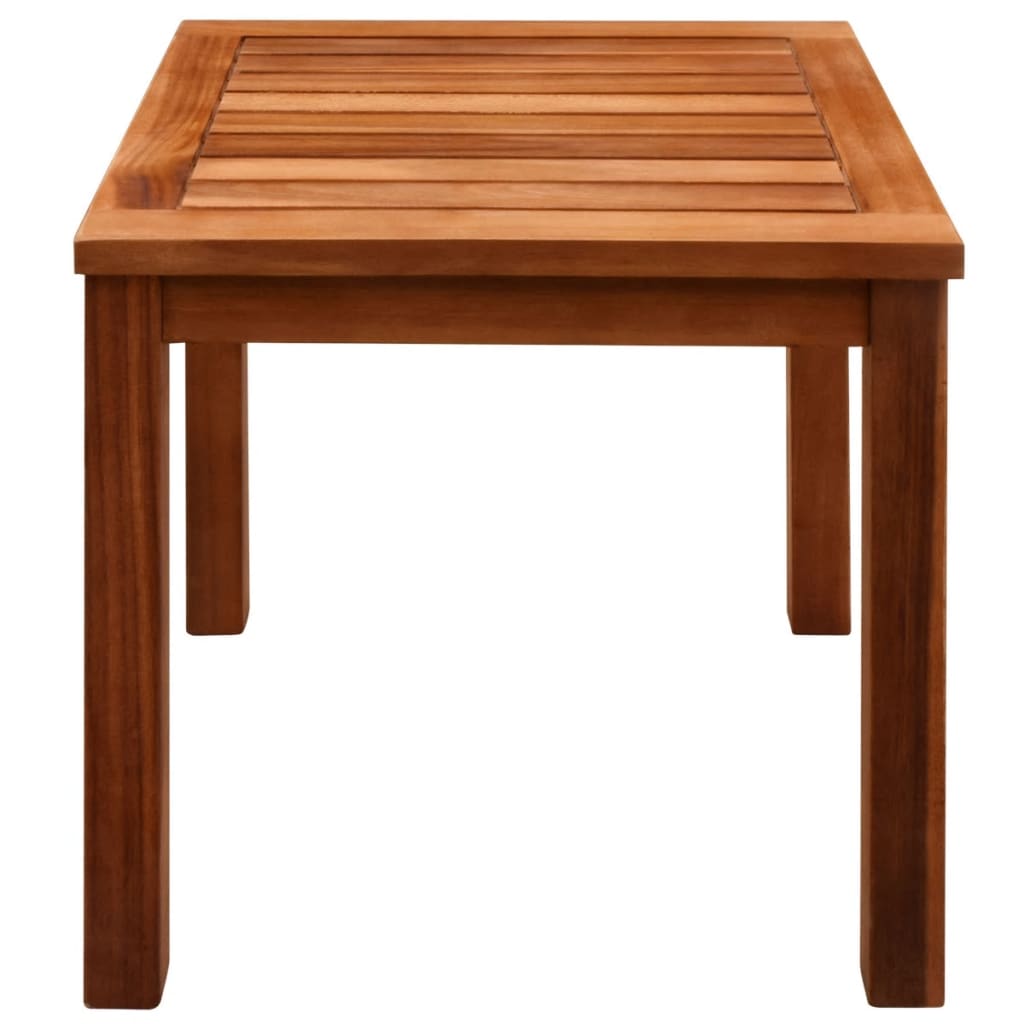 Sun loungers with table 2 pcs solid acacia and textilene