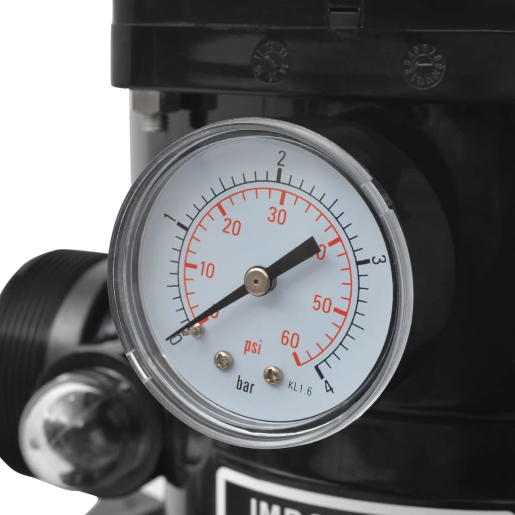 Sand filter for swimming pool with 6-position valve, blue, 460 mm