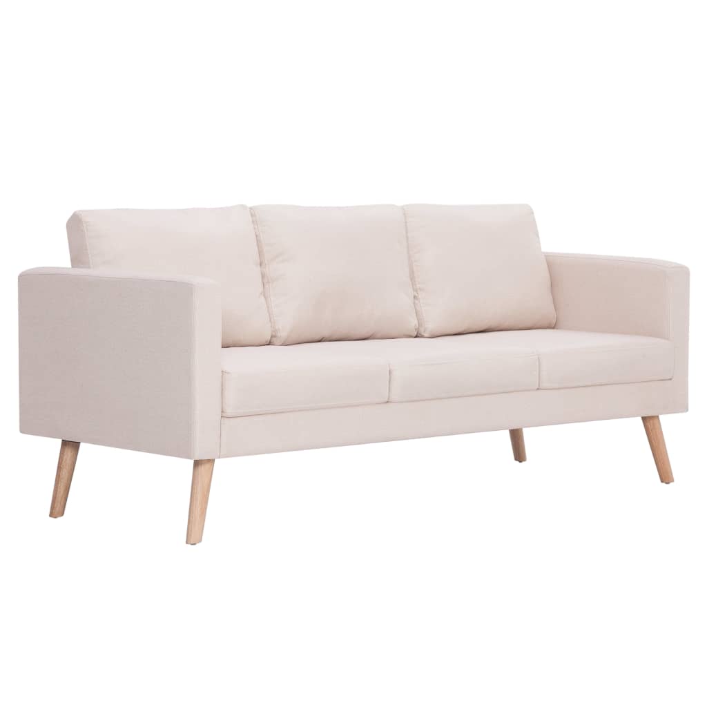 2 pcs cream color fabric sofa set