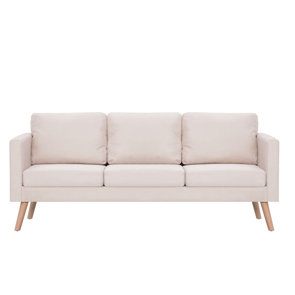 2 pcs cream color fabric sofa set