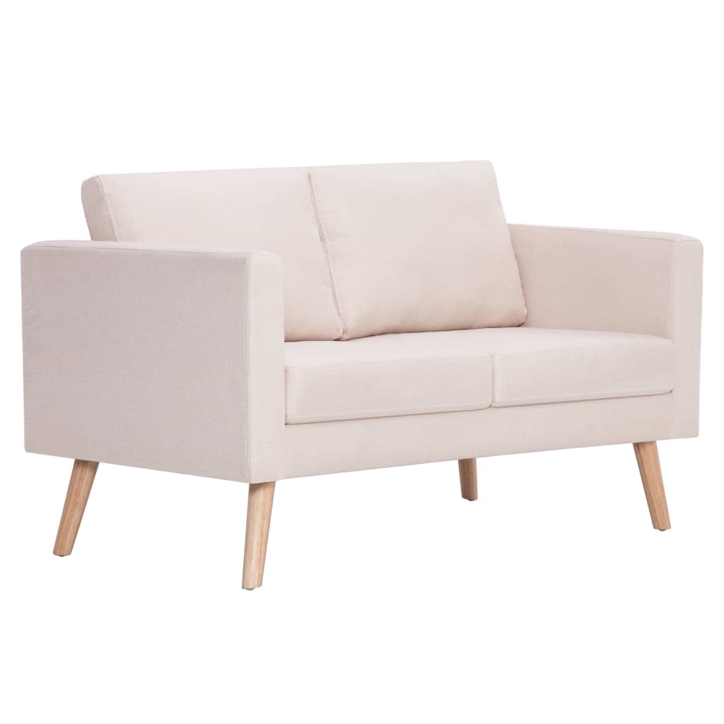2 pcs cream color fabric sofa set