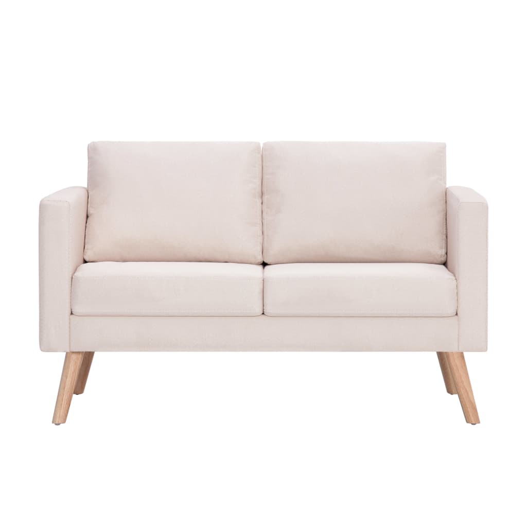 2 pcs cream color fabric sofa set