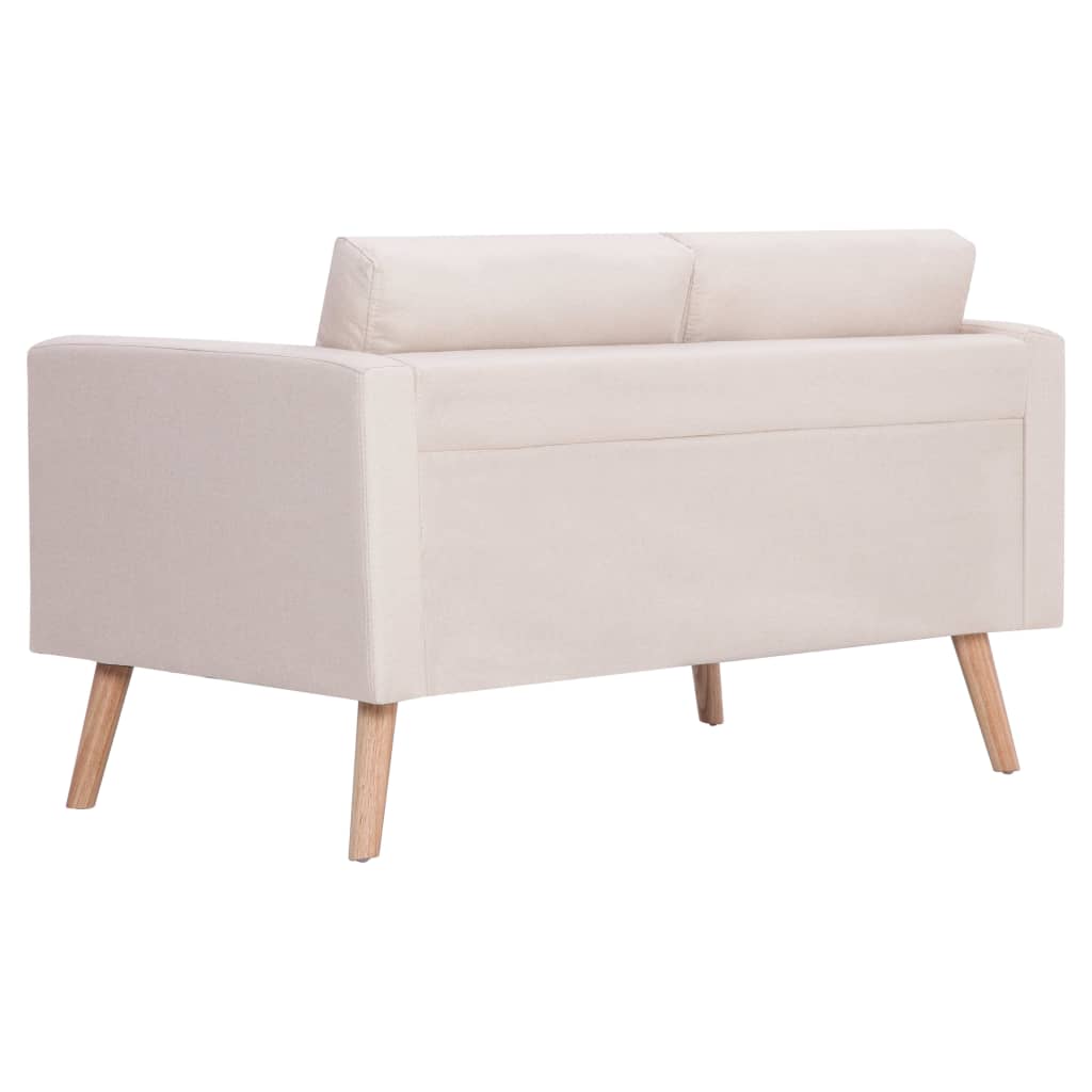2 pcs cream color fabric sofa set