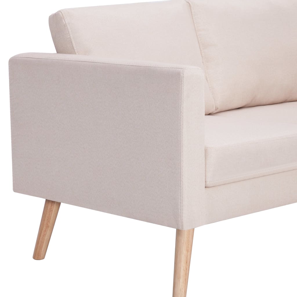 2 pcs cream color fabric sofa set