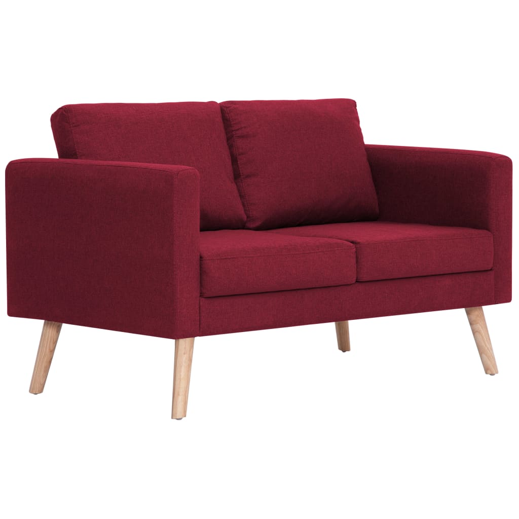 2 pcs sofa set red dyed fabric