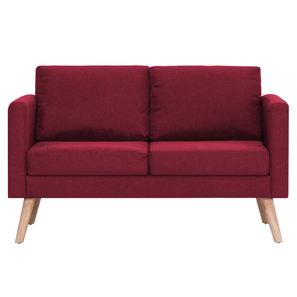 2 pcs sofa set red dyed fabric