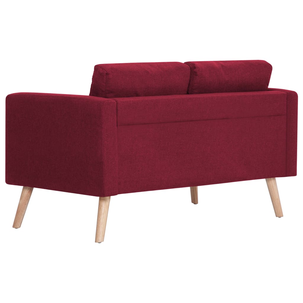 2 pcs sofa set red dyed fabric