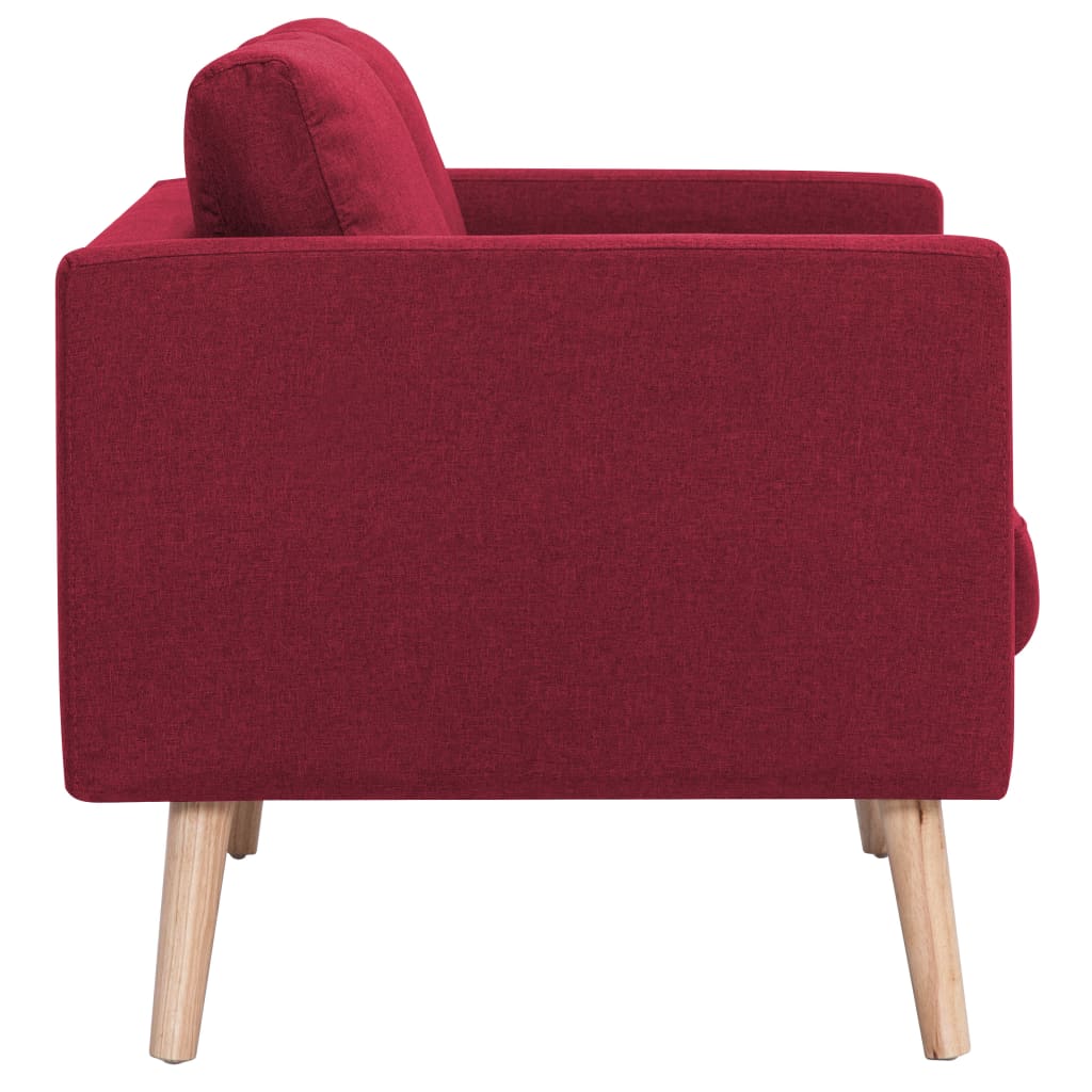 2 pcs sofa set red dyed fabric