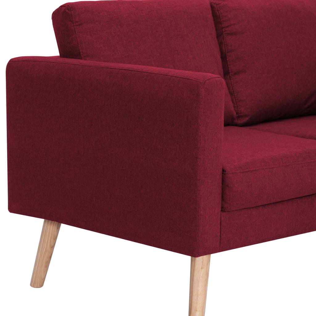 2 pcs sofa set red dyed fabric