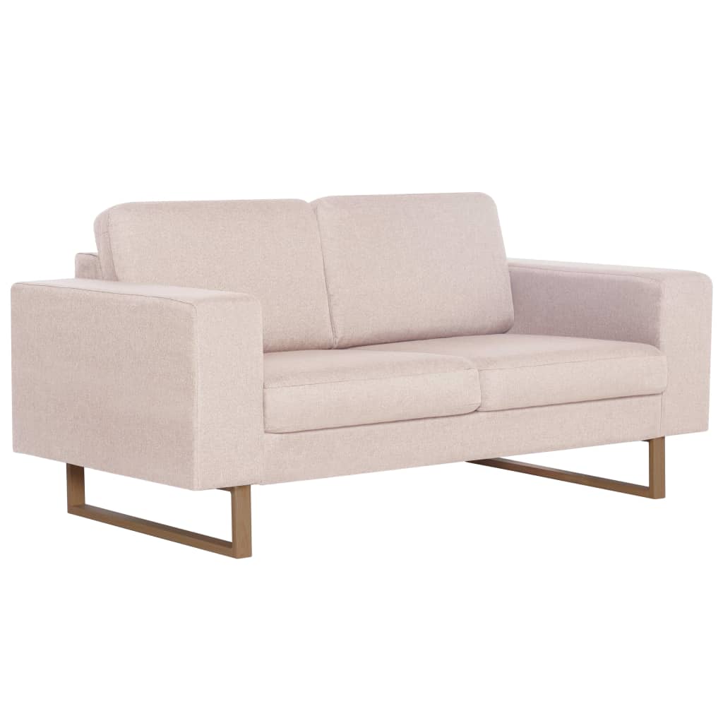 2 pcs cream color fabric sofa set