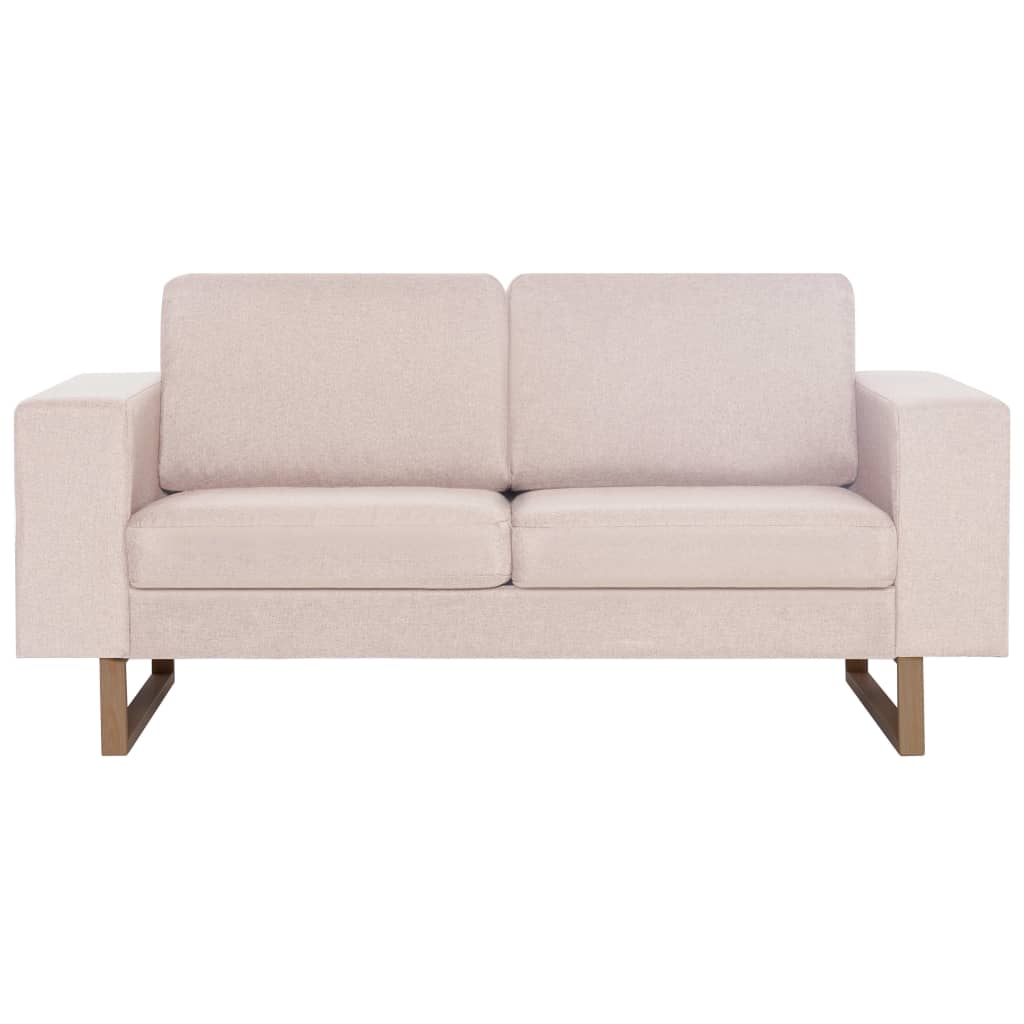 2 pcs cream color fabric sofa set