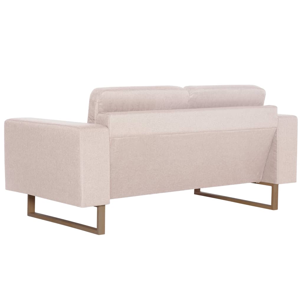 2 pcs cream color fabric sofa set