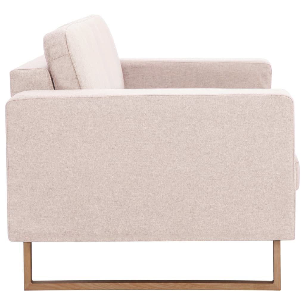 2 pcs cream color fabric sofa set