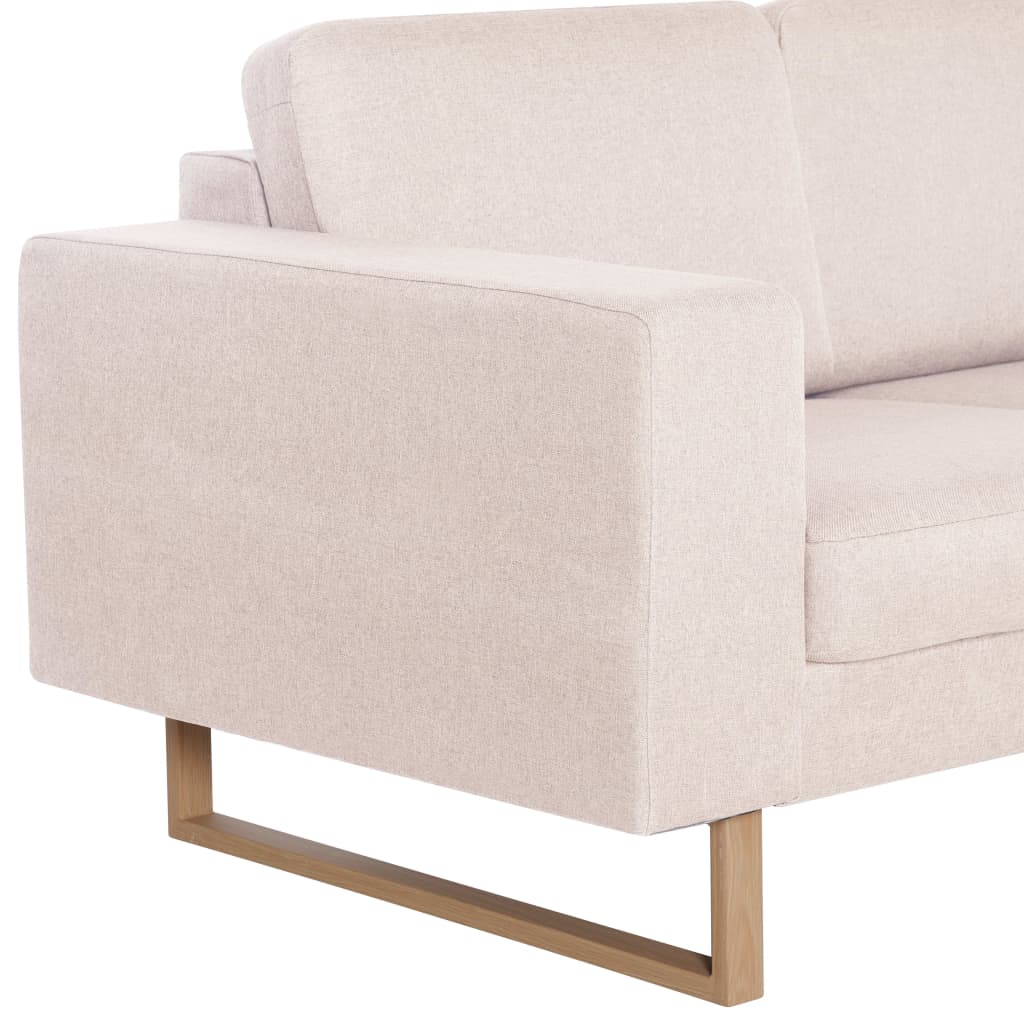 2 pcs cream color fabric sofa set