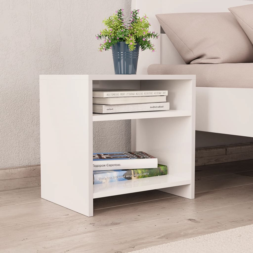 Bedside table 40x30x40 cm wood derivatives white