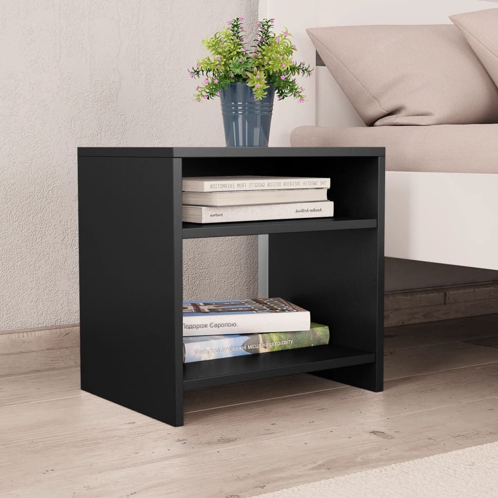 Bedside table 40x30x40 cm black wood derivatives