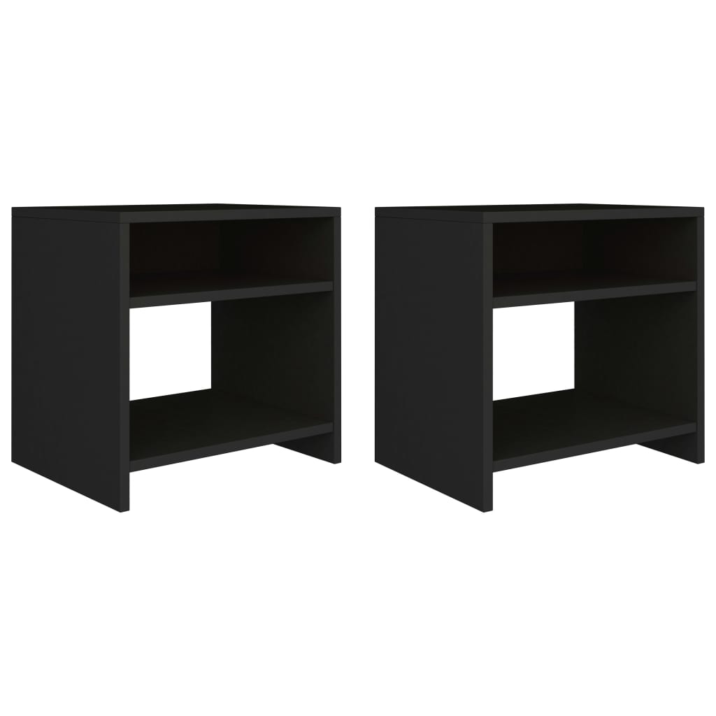 Bedside tables 2 pcs 40x30x40 cm wood derivatives black
