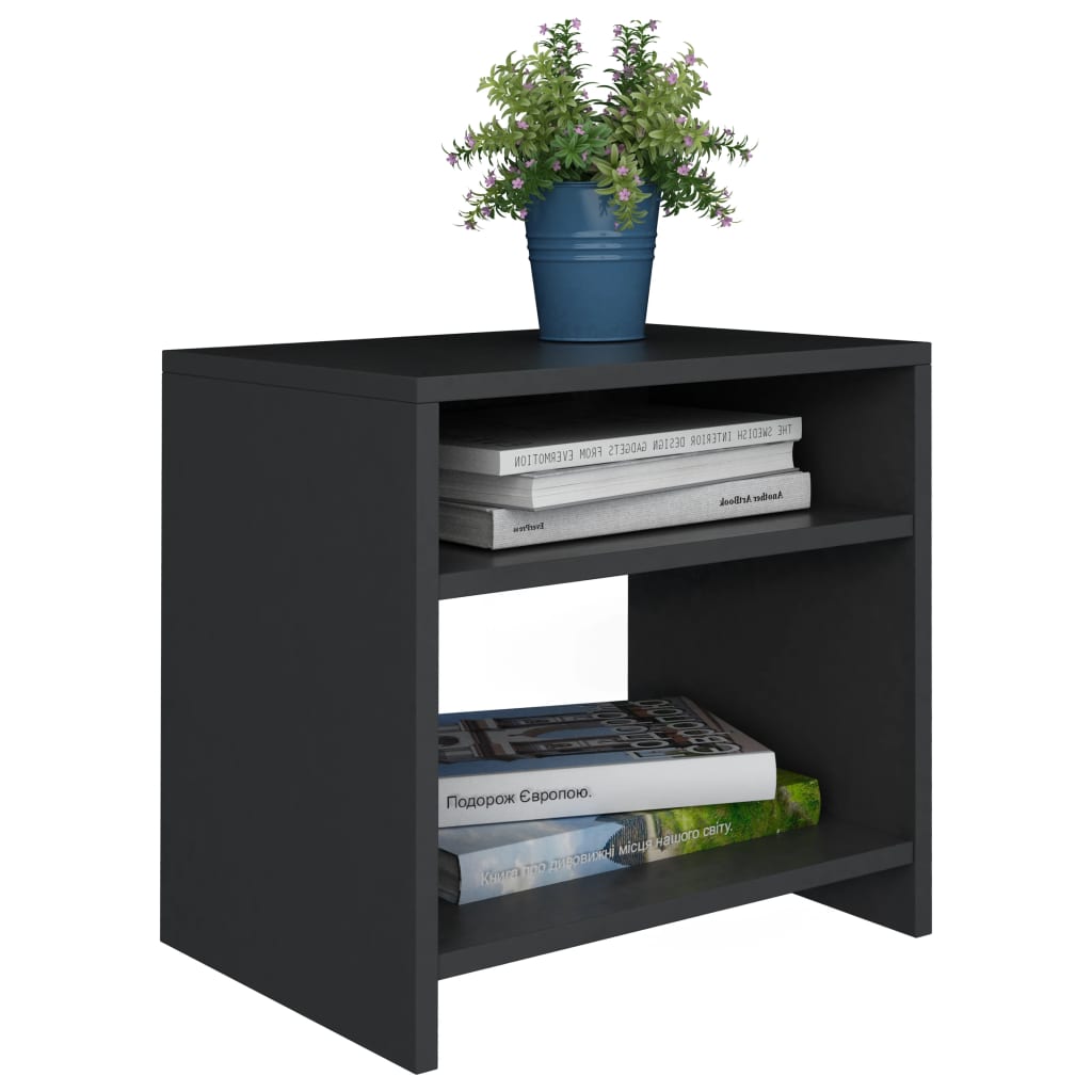 Bedside tables 2 pcs 40x30x40 cm wood derivatives black