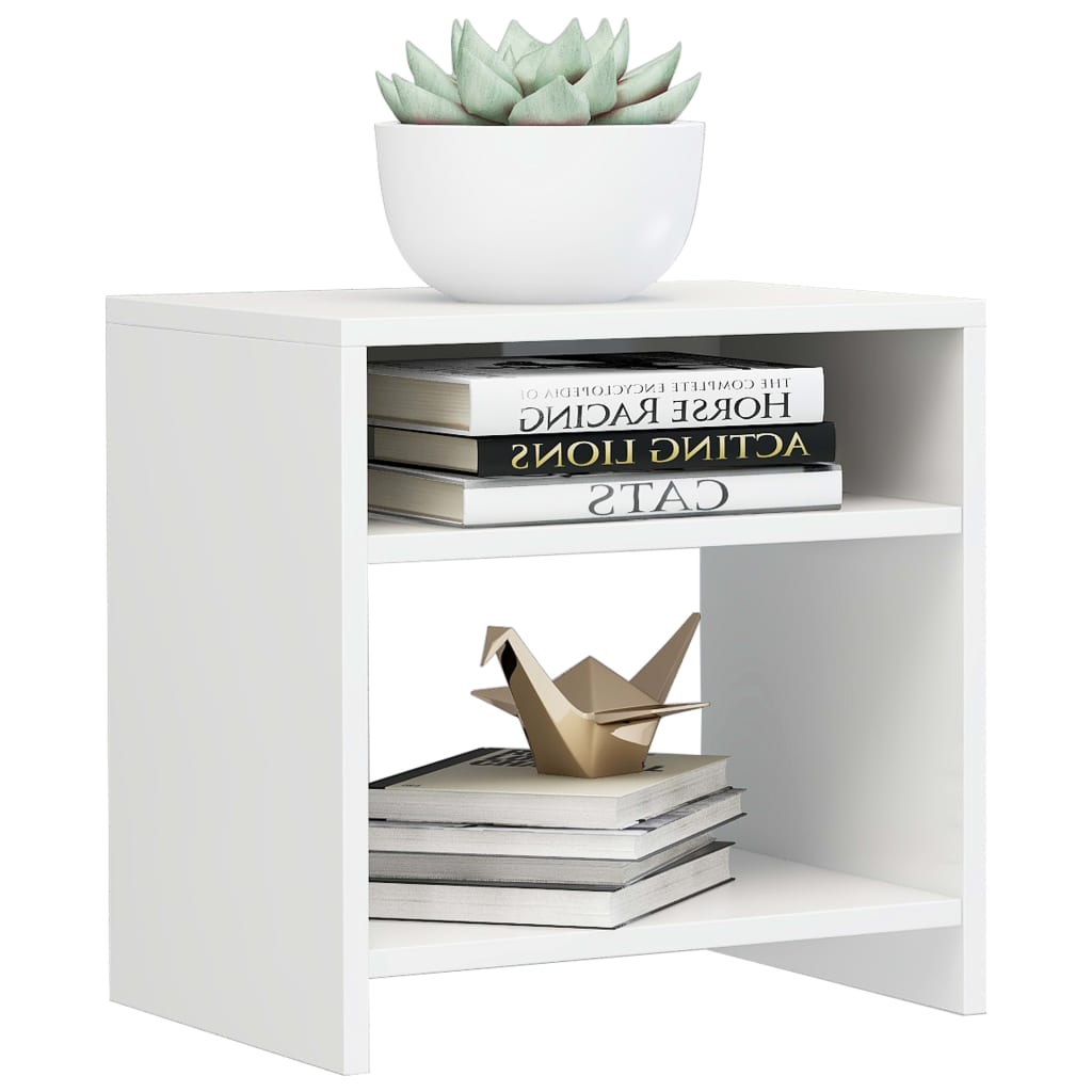 Bedside tables 2 pcs wood derivatives white glossy