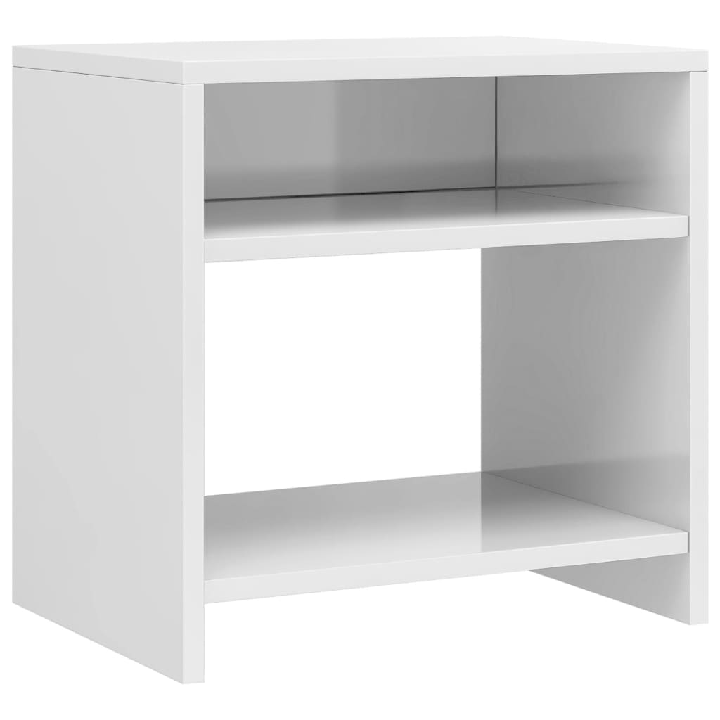 Bedside tables 2 pcs wood derivatives white glossy