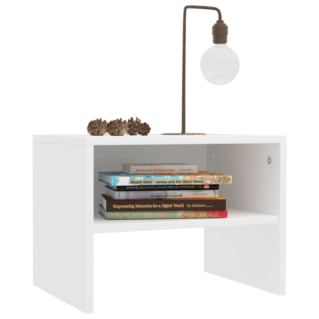 Bedside table 40x30x30 cm white chipboard