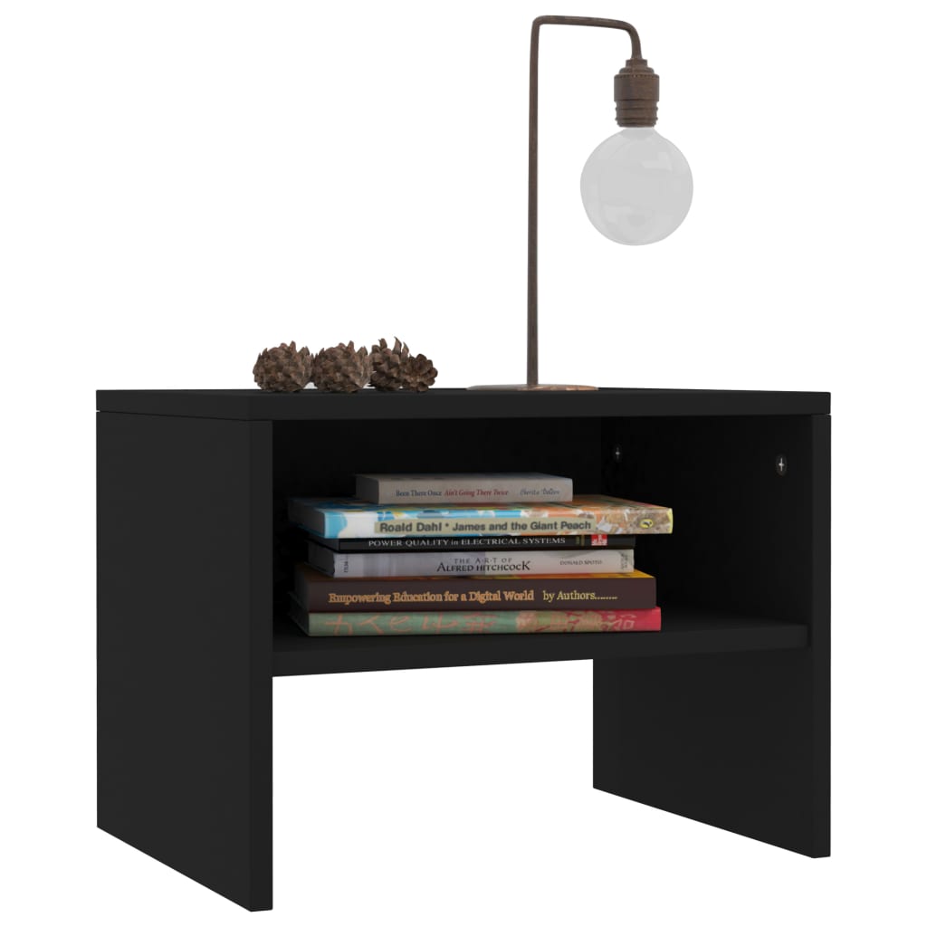Bedside tables 2 pcs 40x30x30 cm black plywood