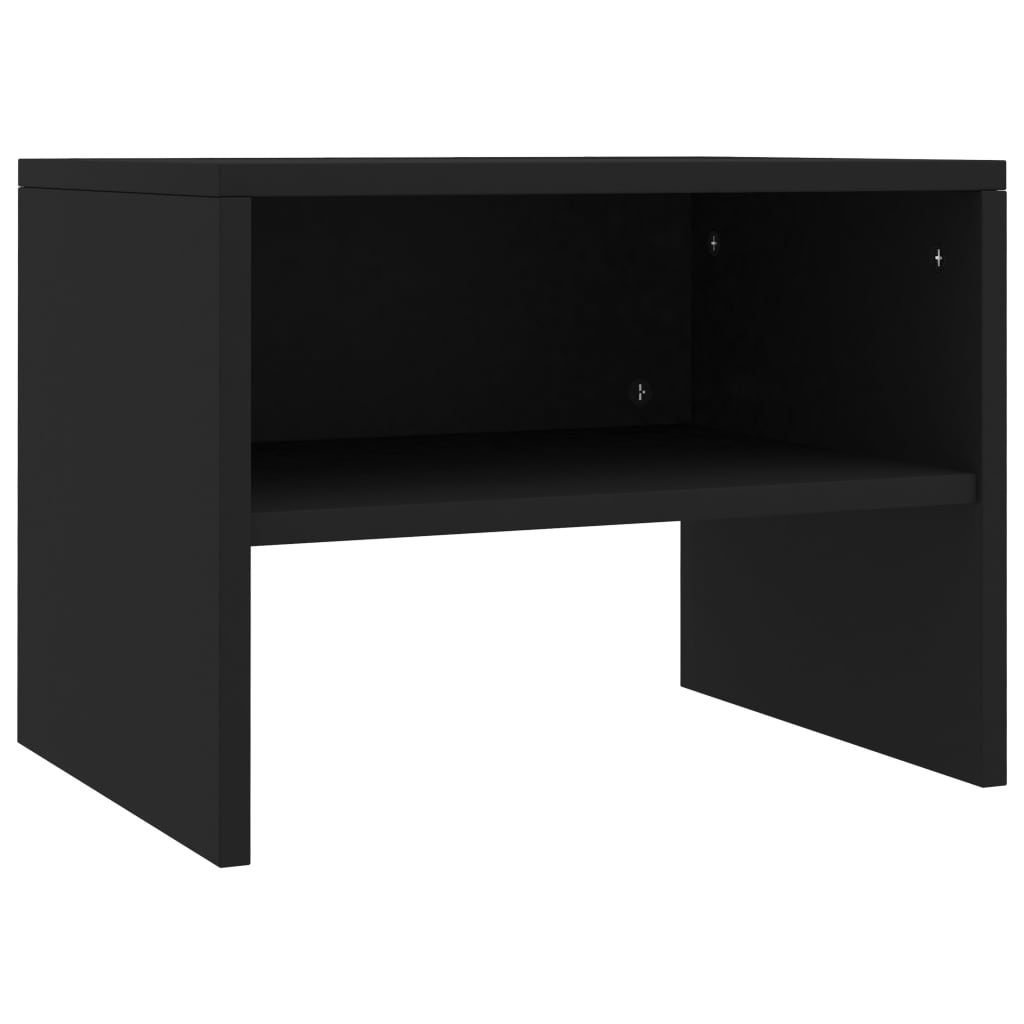 Bedside tables 2 pcs 40x30x30 cm black plywood