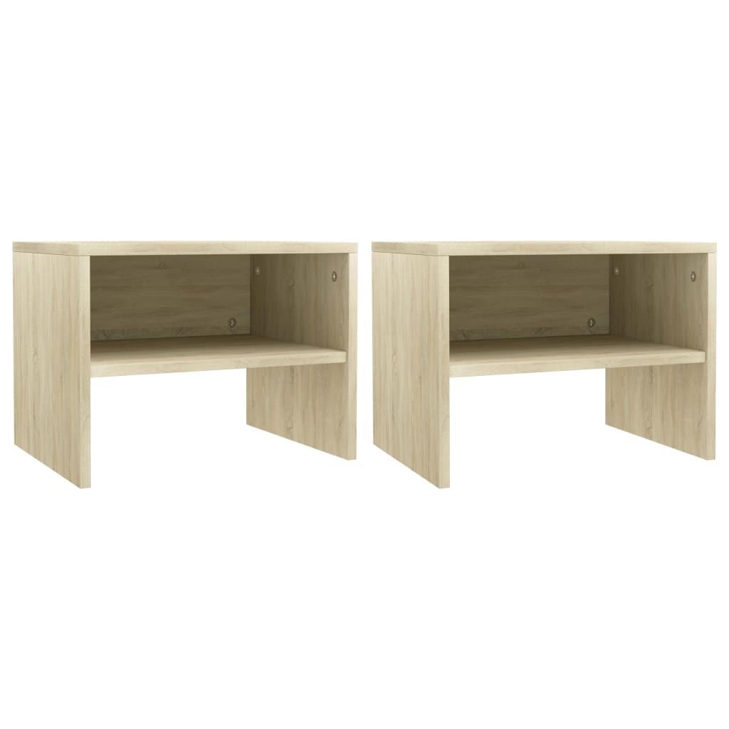 Bedside tables 2 pcs 40x30x30 cm plywood carv. sonoma