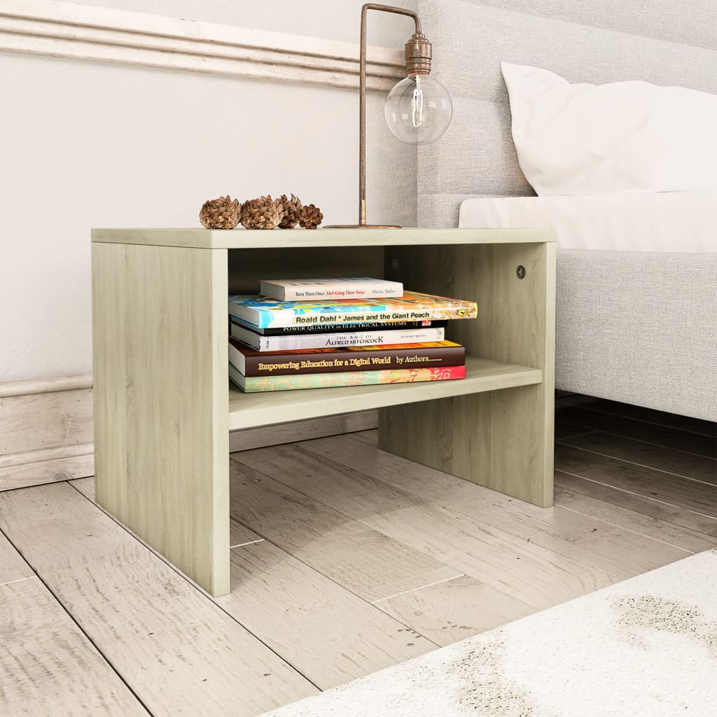 Bedside tables 2 pcs 40x30x30 cm plywood carv. sonoma