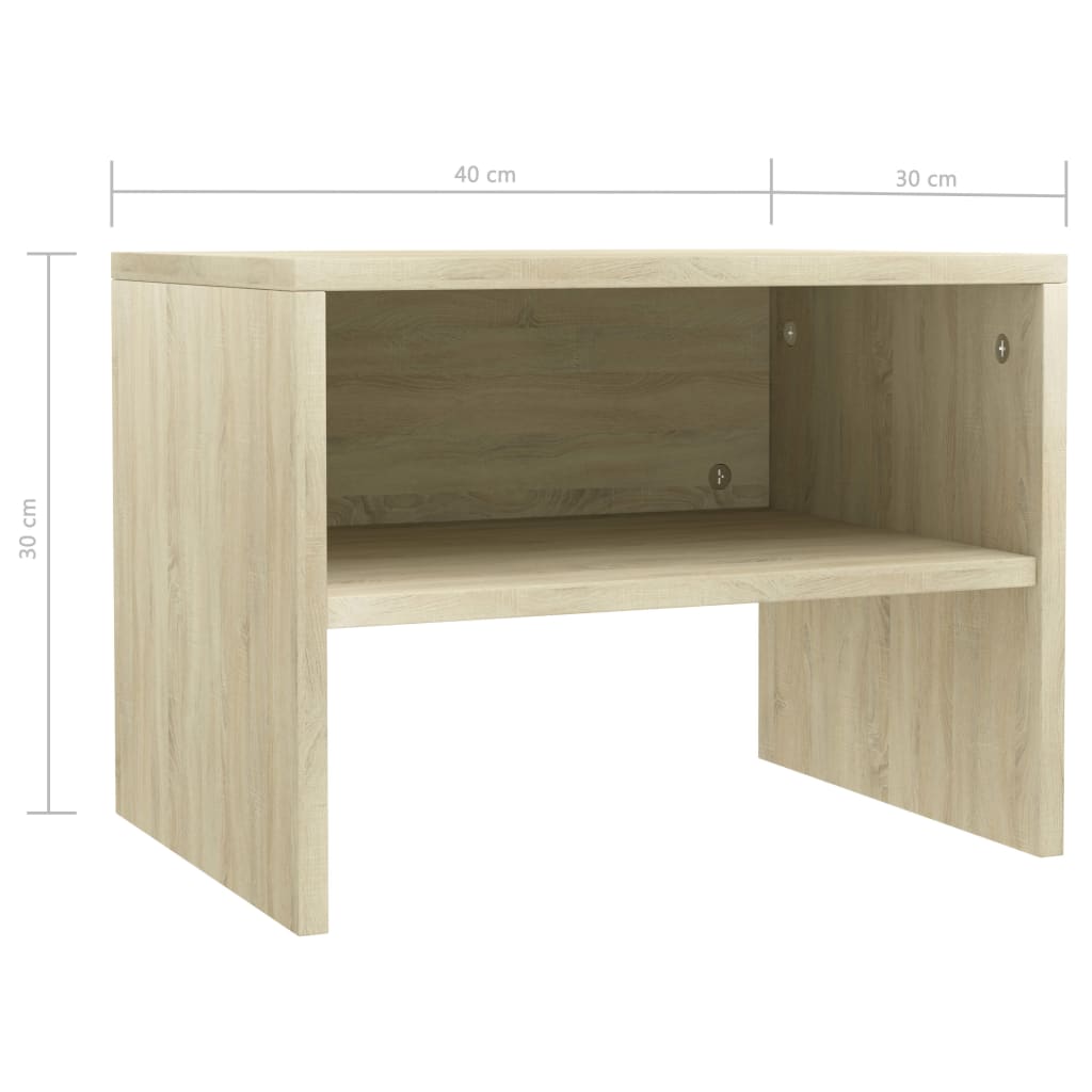 Bedside tables 2 pcs 40x30x30 cm plywood carv. sonoma